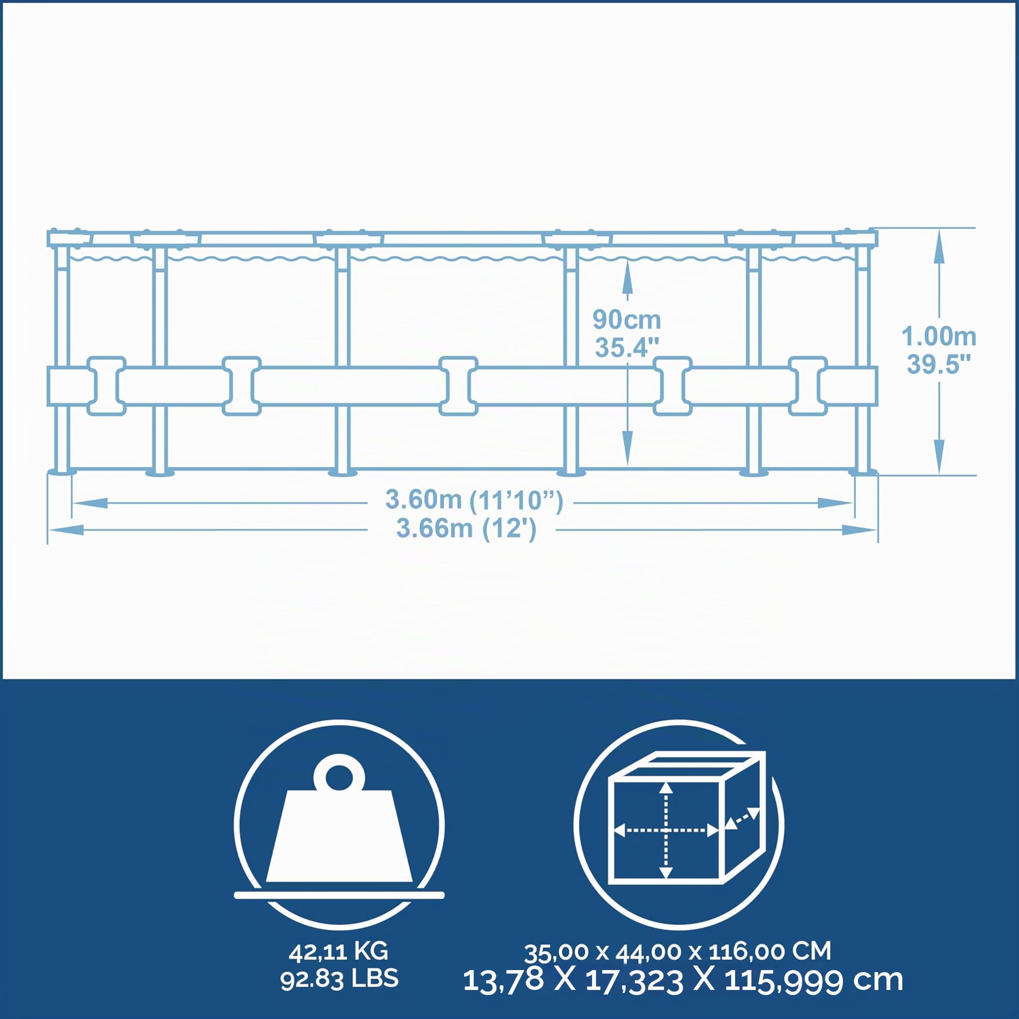 Bestway Basen stelażowy Steel Pro Max 366cm 16w1 (5614X)