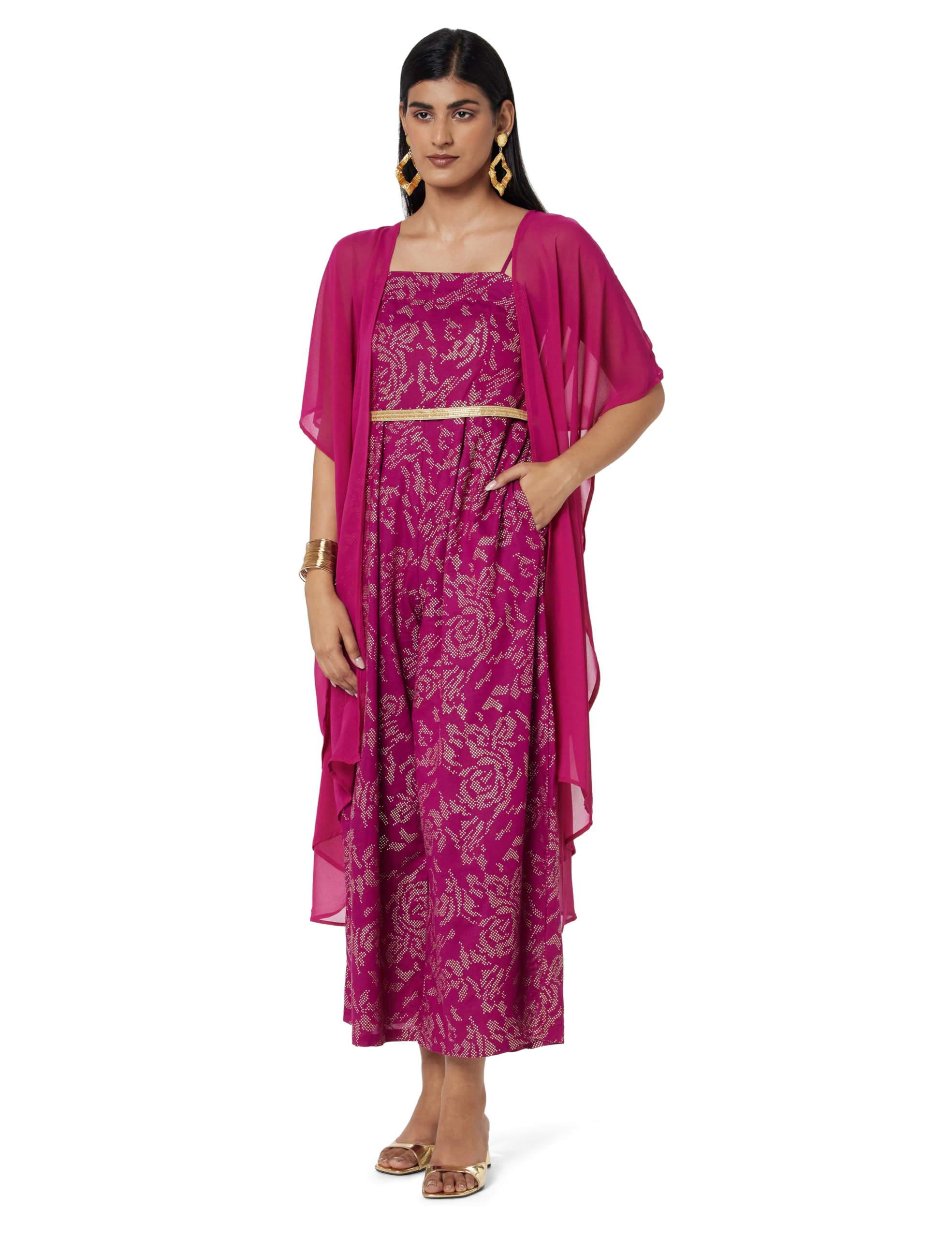 biba Women Rayon Flax Straight Printed Jumpsuit-picture-29