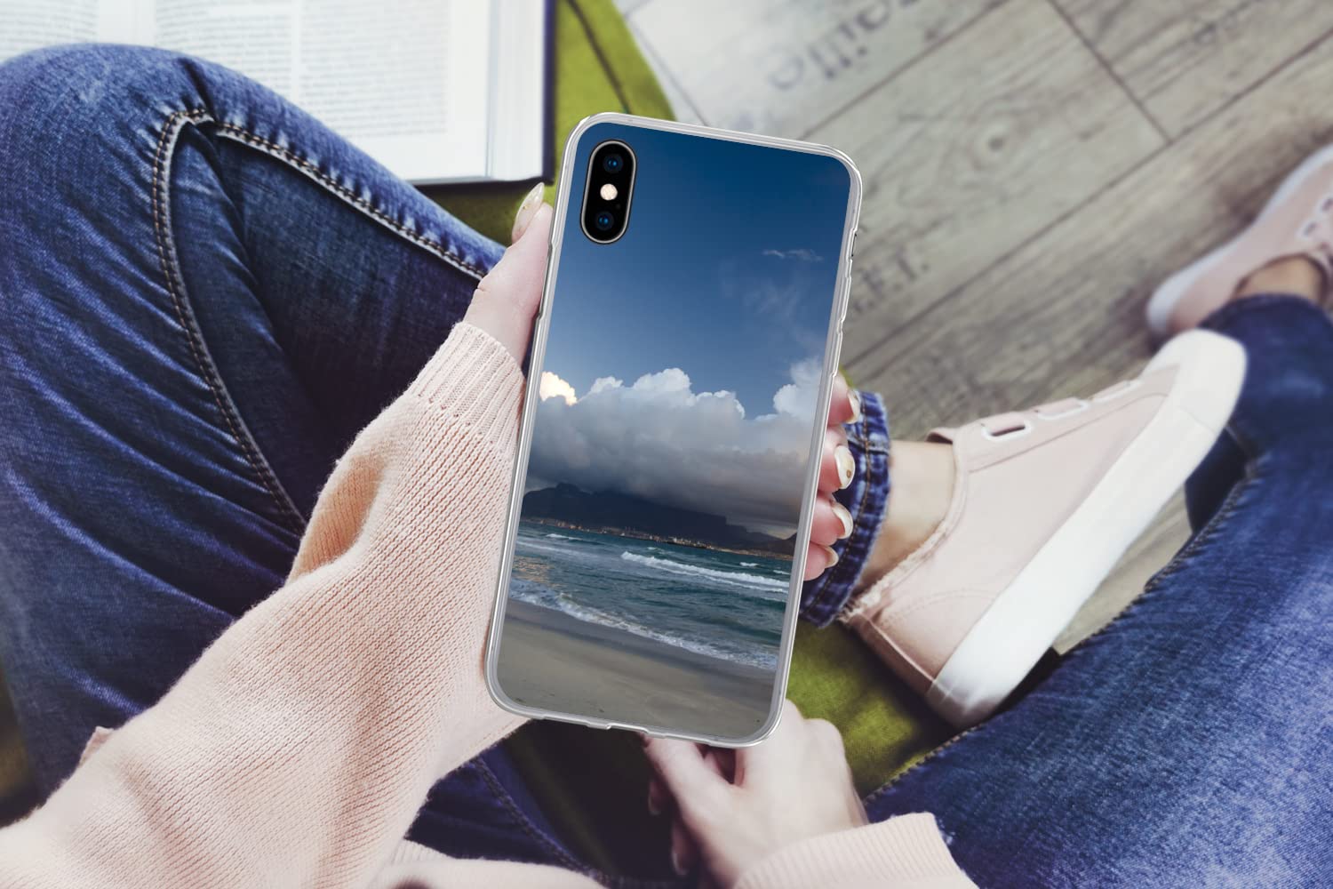 MuchoWow Funda para iPhone X - Impresionantes Colores en el Cielo de la Montaña de la Mesa - Funda de Silicona/Funda Blanda para teléfono móvil