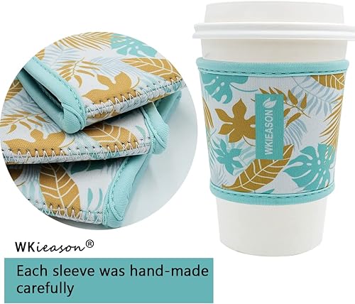 Miniatura 2 de WK IEASON Fundas aislantes reutilizables de neopreno para taza de café caliente y té, fundas reutilizables de 16 a 24 onzas para café Starbucks,