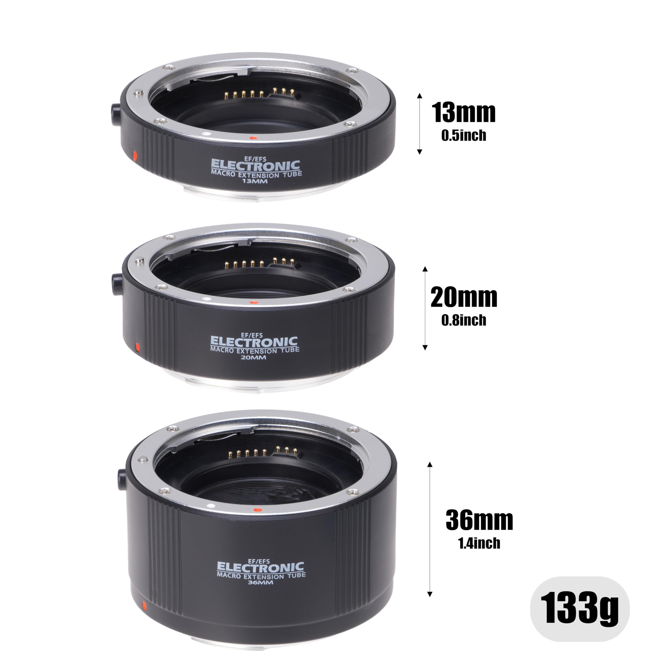 FOTGA Automatik AF Autofocus - Tubo di prolunga macro (13 mm, 20 mm, 36 mm), set DG per Canon EOS EF EF-S Mount obiettivo DSLR fotocamera 7D Mark II, 5D IV III, 5D, 6D II, 200D, 850D, 800D, 760D, 90D,