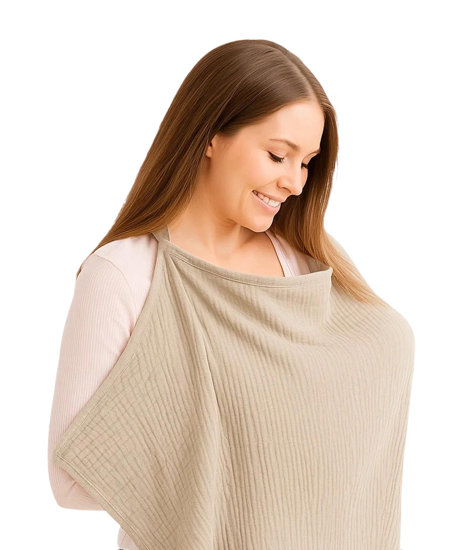 Feeding Covers for Nursing Mom, Breathable Breastfeeding Cover with Rigid Hoop for Mother Nursing Apron, Multi-use Carseat Canopy (Summer Wheat)-image-41