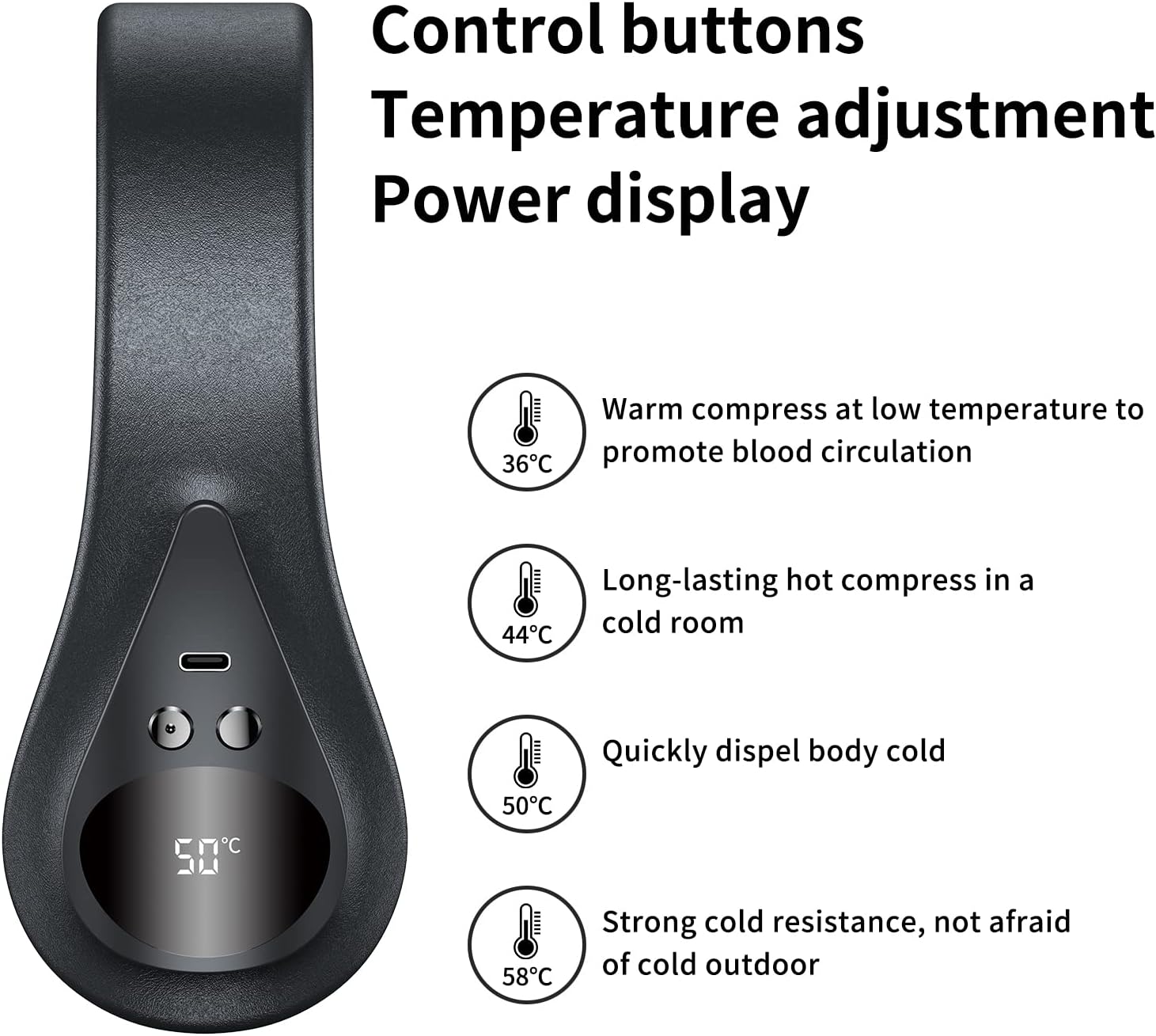 Hand Warmers Rechargeable and Portable Neck Warmer, Adjustable Temperature, Fast Electric Heating Pouch and Fast Heating Pad for Women Kids