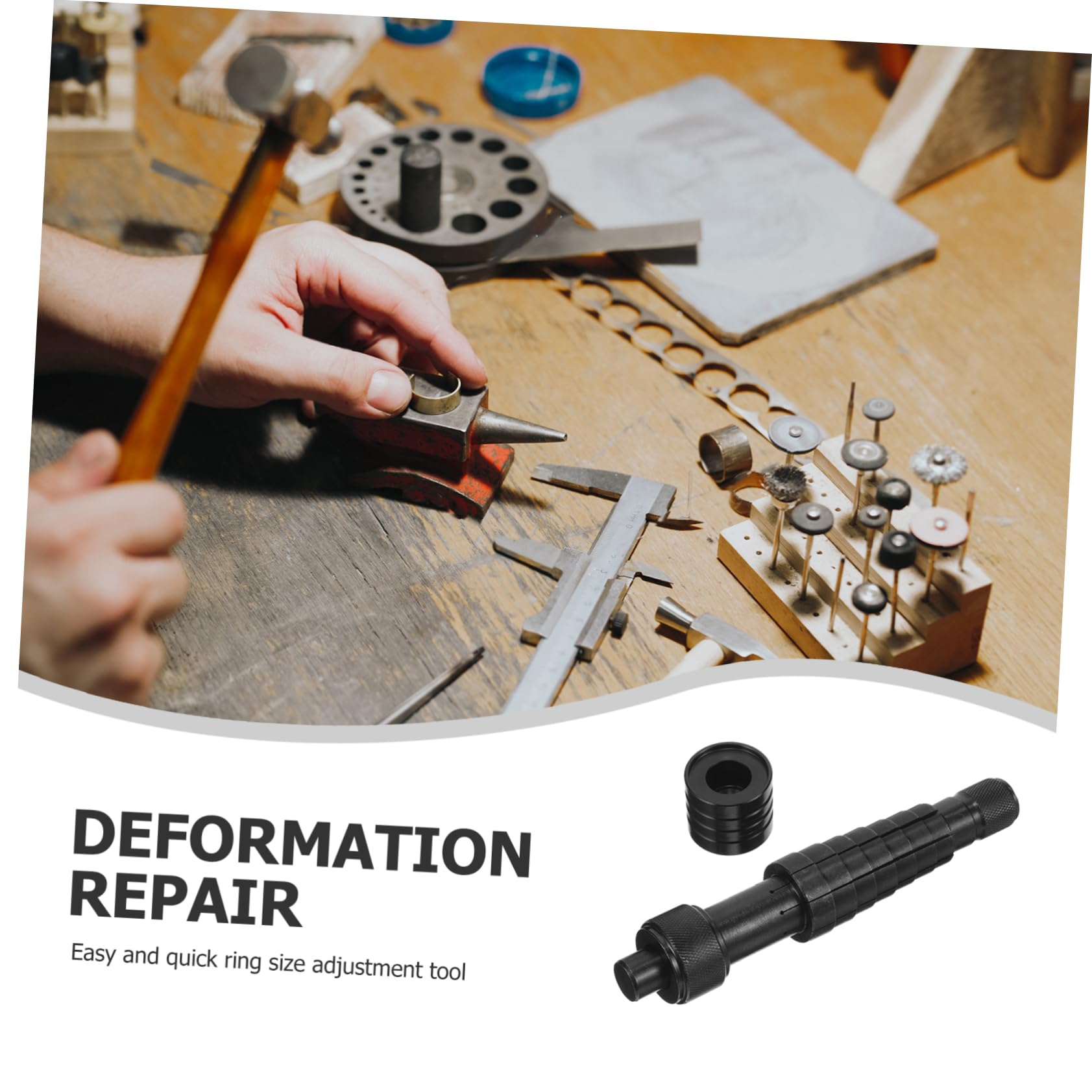 ARTIBETTER Ring Adjustment Mandrel Tool Durable Jewelry Measuring Tool for Resizing Rings All Materials for Ring Expanding and Fixing Bent Rings Elegant Design