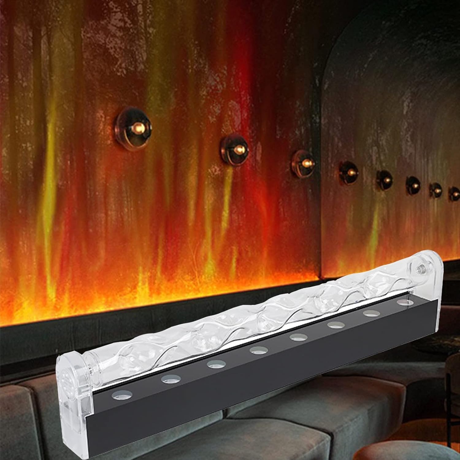 LED Water Ripple Dynamic Cool Lights Bedroom Projection Light Wave Wall Washer Lights Linear Bar Floodlight for Garden Yard Backyards (Color : 16 Colors, Size : 3Head)