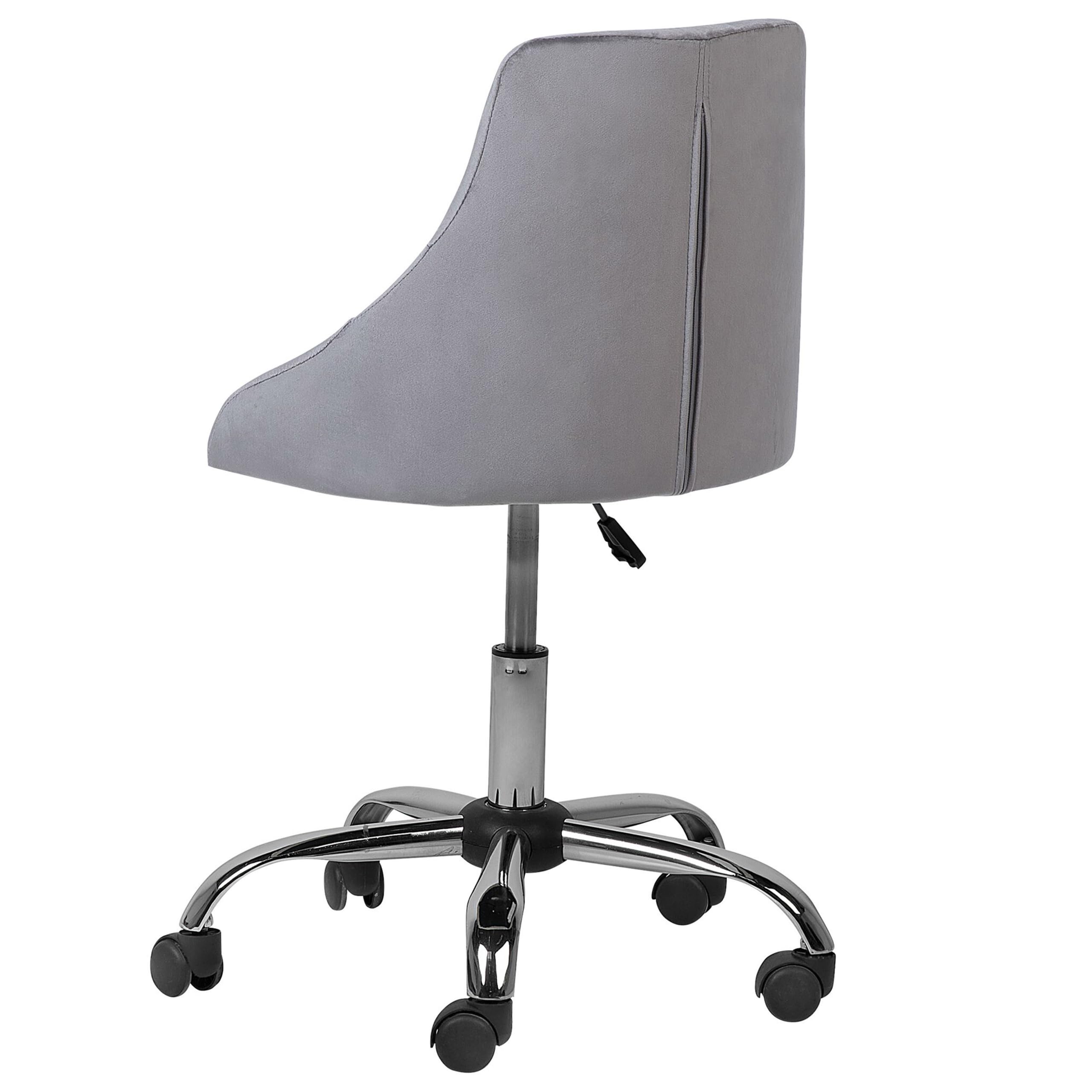 Beliani Silla de Oficina Giratoria Ajustable Parrish Gris Negro Plateado