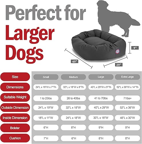 Miniatura 3 de Majestic Pet Products - Cama en forma de bagel para perro, color gris, 40pulgadas