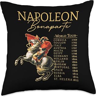 Napoleon Bonaparte World Tour Funny Military History Lover Throw Pillow