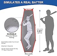 Vista 6 de 7'X7' Baseball Softball Practice Net,Pitching Net,Batting Net,with Baseball Tee,Bonus Strike Zone and Bow Frame,for Hitting,Pitching, Catching