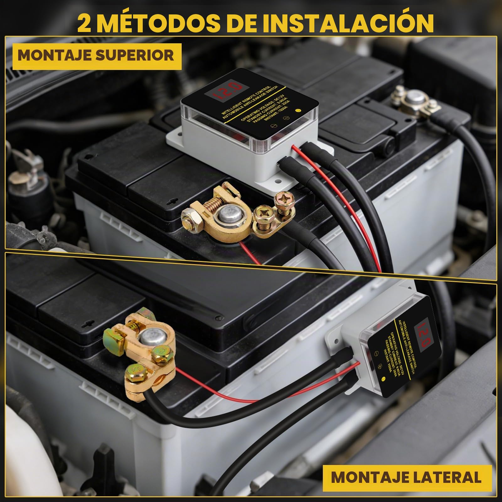12V 200A Batterietrennschalter Autobatterieschalter, Batterie Trennschalter mit LED-Spannungsanzeige, Fernbatterie Trennschalter Funkschalter Set mit Fernbedienung für Auto RV, ATV, Boot, LKW