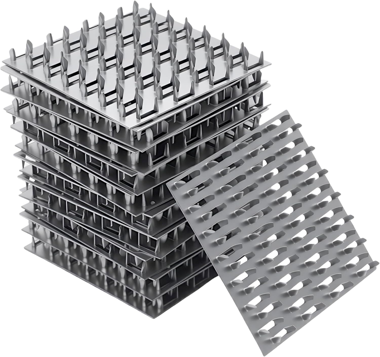 20 Pack 4x4 inch Truss Plate with 8mm Nail Teeth, Galvanized Steel Flat Mending Plates Repair Pronged Truss Mending Plate, Thickness 1mm (4 x 4 inch, Count, 20)