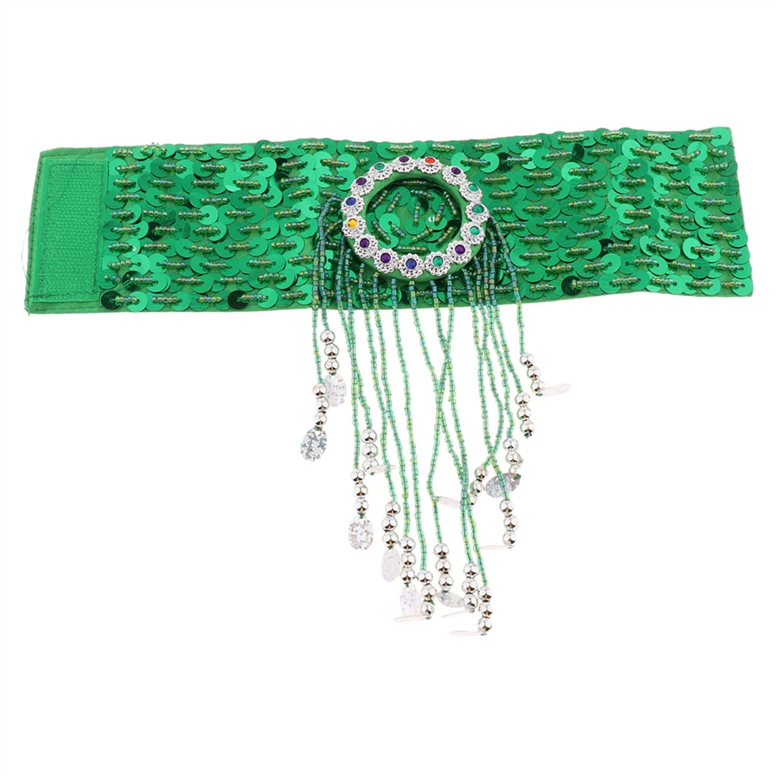 MQQYLBHDS Shiny Belly Dance Bracelet Bead Armband Armlet Arm Wear Tassel Wristband Sequins Bangle Dancing Costumes (Color : Green)