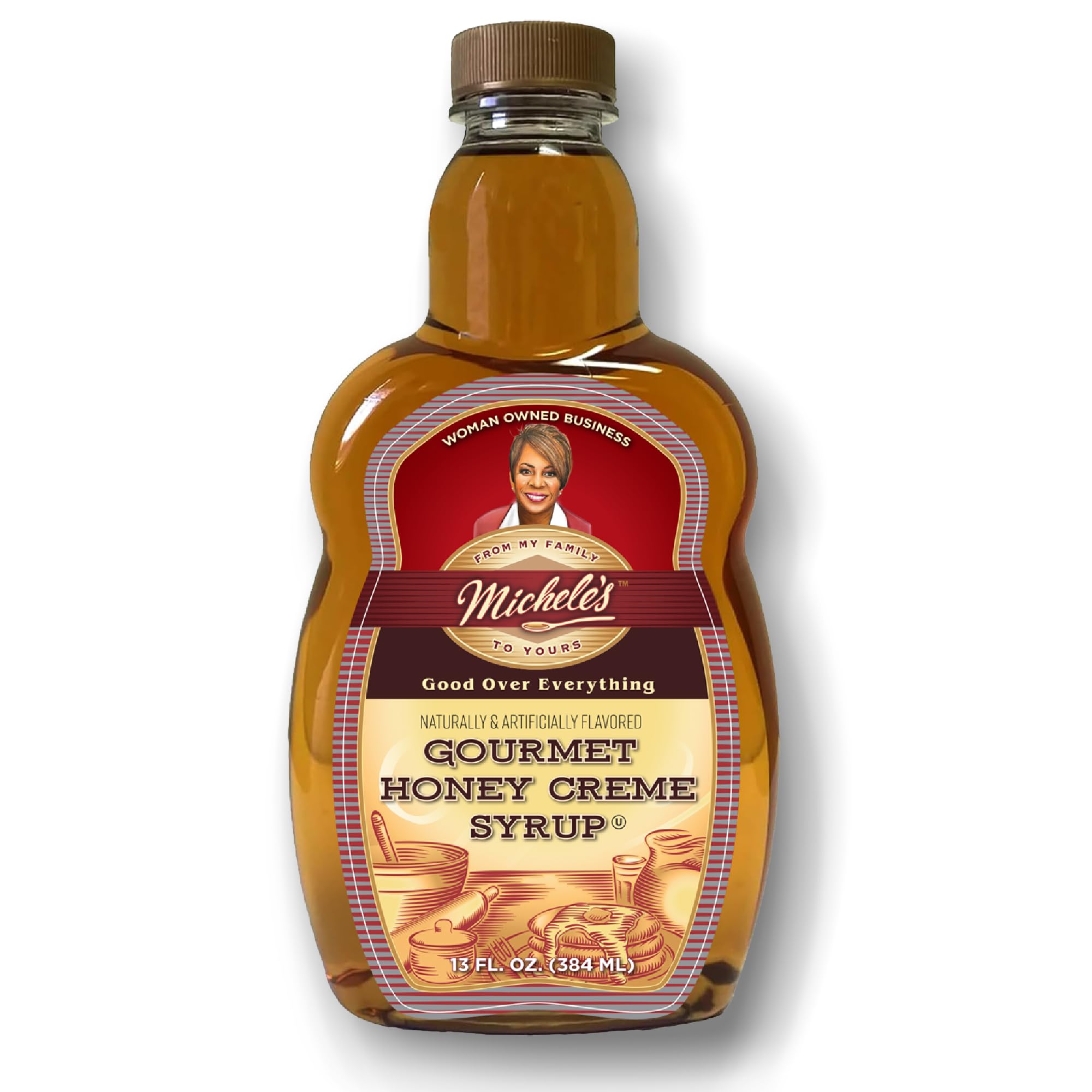 Michele’s Gourmet Honey Creme Syrup | 13 Ounce | Good Over Everything! | Better Than Honey!, Foodie Gift, Recipe ingredient, Condiment, Smoothie, Tea | AMAZING on Fried Chicken & Waffles, Ribs & More!