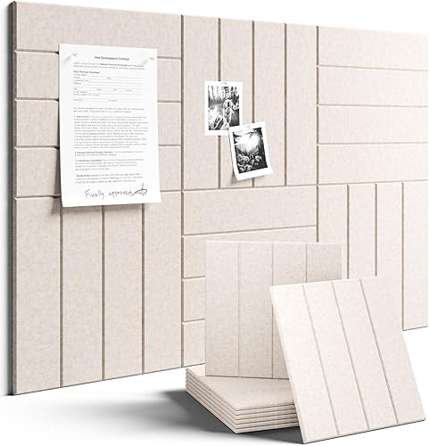 Miniatura 26 de FLUXYNARA - Tablero de anuncios de fieltro 48 x 36 pulgadas, alternativa al corcho, paquete de 12, 70 lengüetas adhesivas, panel de pared grueso