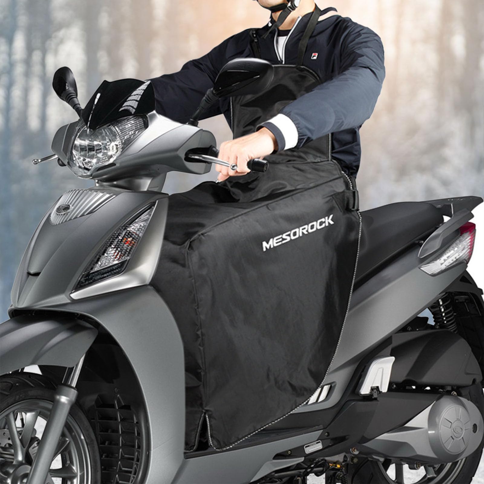 Tablier moto – Protection universelle coupe-vent en PVC pour scooters et cyclomoteurs | Couverture de pare-brise toutes saisons avec grandes poches de rangement pour les journées froides et pluvieuses