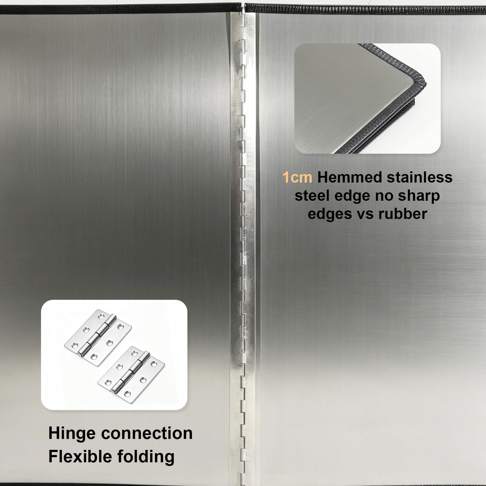 Protector contra Salpicaduras de Cocina, Panel De Protección contra Salpicaduras Plegable De Acero Inoxidable para Cocinas a Gas y Sartén(45 * 80 * 50cm)
