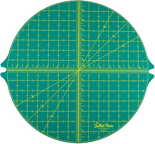 The Quilted Bear Alfombrilla de corte giratoria Circular de 14 x 14 pulgadas, autorreparable 360 con innovador mecanismo de bloqueo para acolchado,