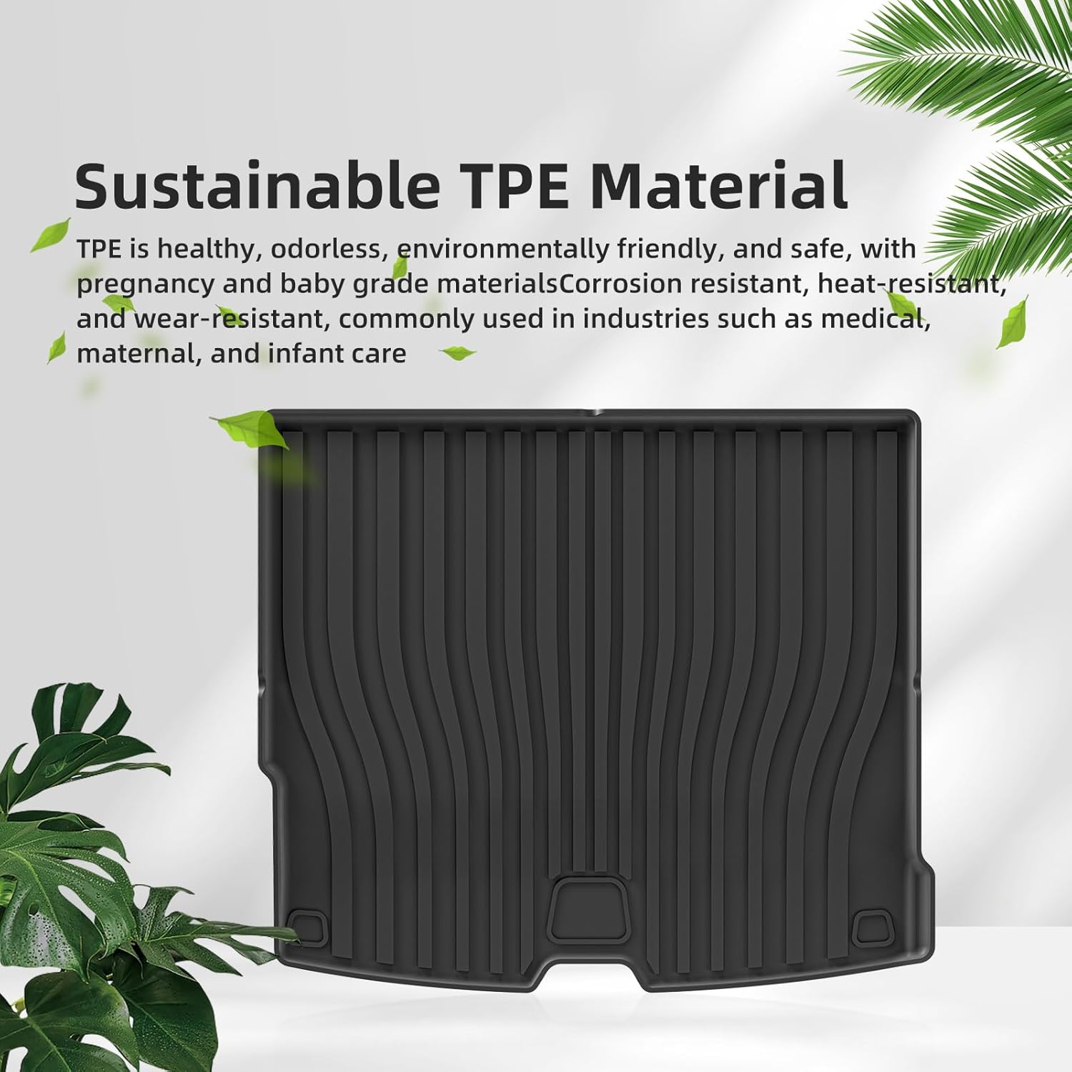 SMABEE Cargo Liner for 2018-2026 Volvo XC60 T5 T6 (Not for T8 Hybrid/ T4/ B5/ B6) All Weather Trunk Mat for 2024 2025 2026 Volvo XC60 Accessories Boot Liner TPE Anti-Slip Interior Black - Image 6