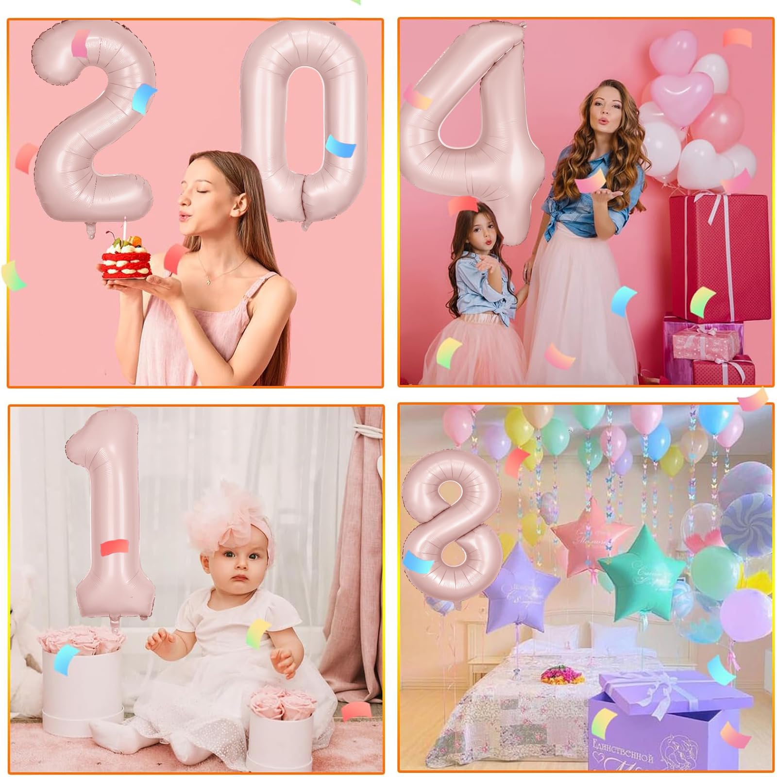 Red 0 balloon 40 Inch Giant Helium Foil Number 0 to 9 Red Balloon Birthday Wedding Party Digital Decorations (Number 0) — view 364