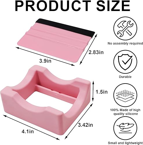 Miniatura 2 de Cuna de silicona para tazas con ranura incorporada, soporte antideslizante para vasos con escobilla de fieltro, uso para aplicar calcomanías UV DTF,