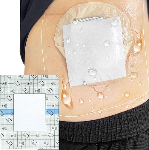 Funda de ducha de ostomía impermeable de 10 x 12 pulgadas (paquete de 7), bolsa de ostomía, protector de ducha, protector de ducha de estomía, Con