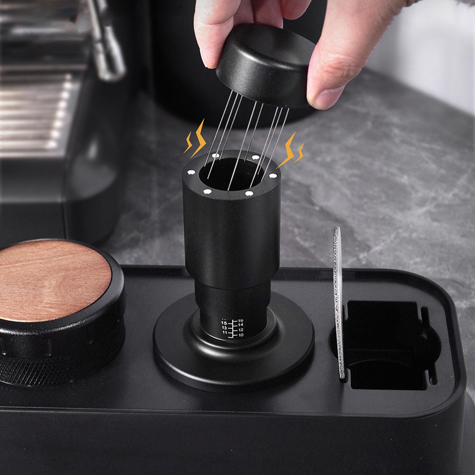 Tamper de Café 58mm Acero Inoxidable, Nivelador y Compactador 2