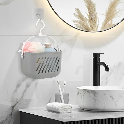 Miniatura 3 de Angoily Razors - Cesta de ducha para baño, organizador para el hogar, estantes grises, despensa, almacenamiento para el hogar, champú, toallas de