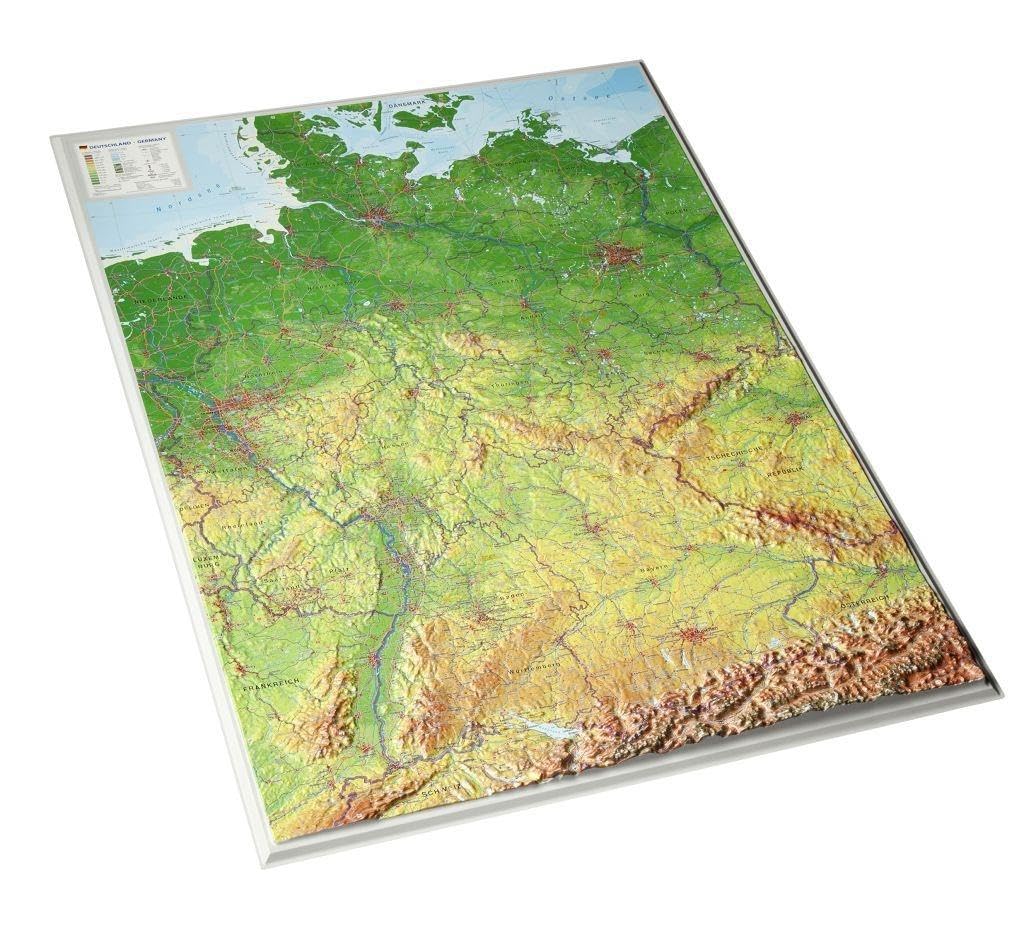 georelief Vertriebs GbR Deutschland 1:1.2MIO: Reliefkarte Deutschland (Tiefgezogenes Kunststoffrelief) – Bild 3