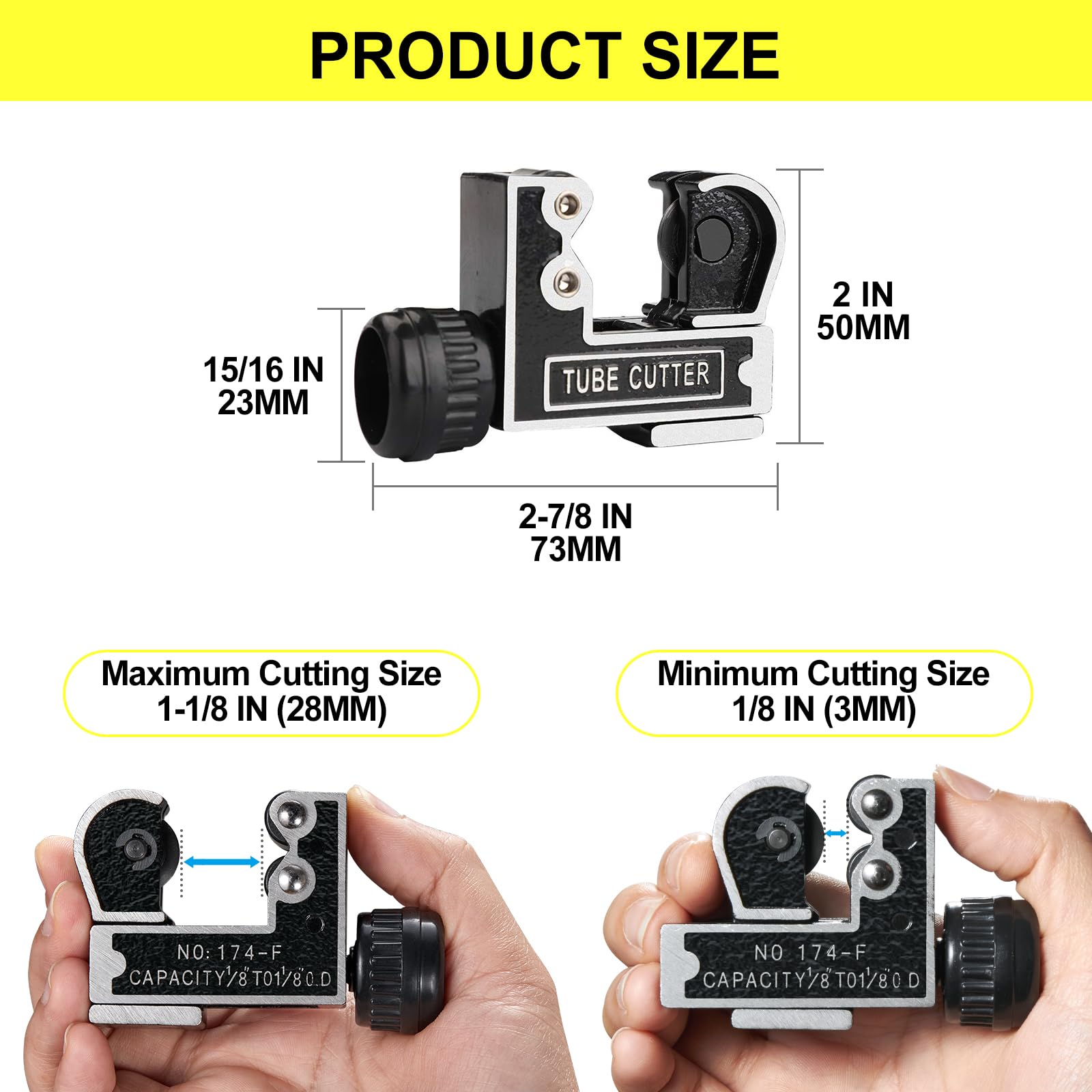 Spurtar Mini Pipe Cutter - Cut 1/8" to 1-1/8" -3