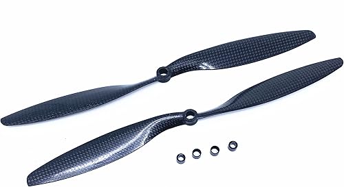 Miniatura 2 de KingVal Reemplazo de 2 pares de hélice CWCCW de fibra de carbono 1245 compatible con RC Quadcopter Drone