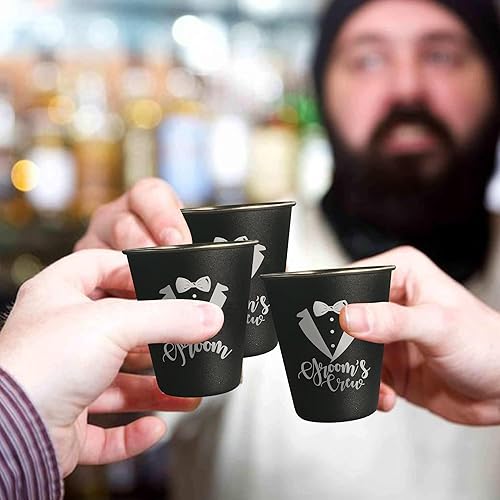 Miniatura 7 de Juego de 8 regalos para padrinos de boda, vasos de chupito de acero inoxidable, regalos de despedida de soltero para hombres, tazas de novio de