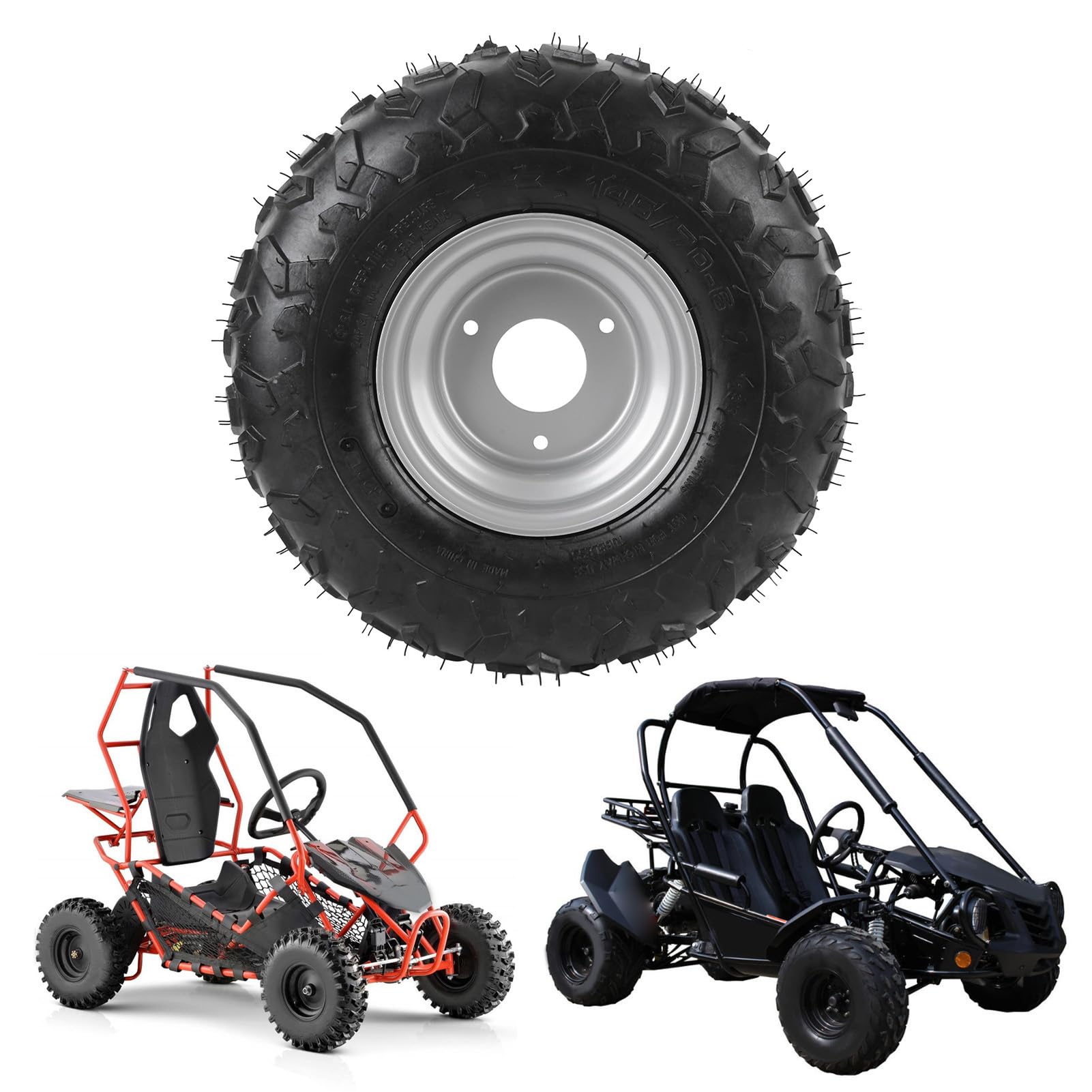 Tbest 145/70 6 145x70 Opona ze Stopu Aluminium Opona Bezdętkowa Mini Bike ATV Quad Off Road Gokart Wózek