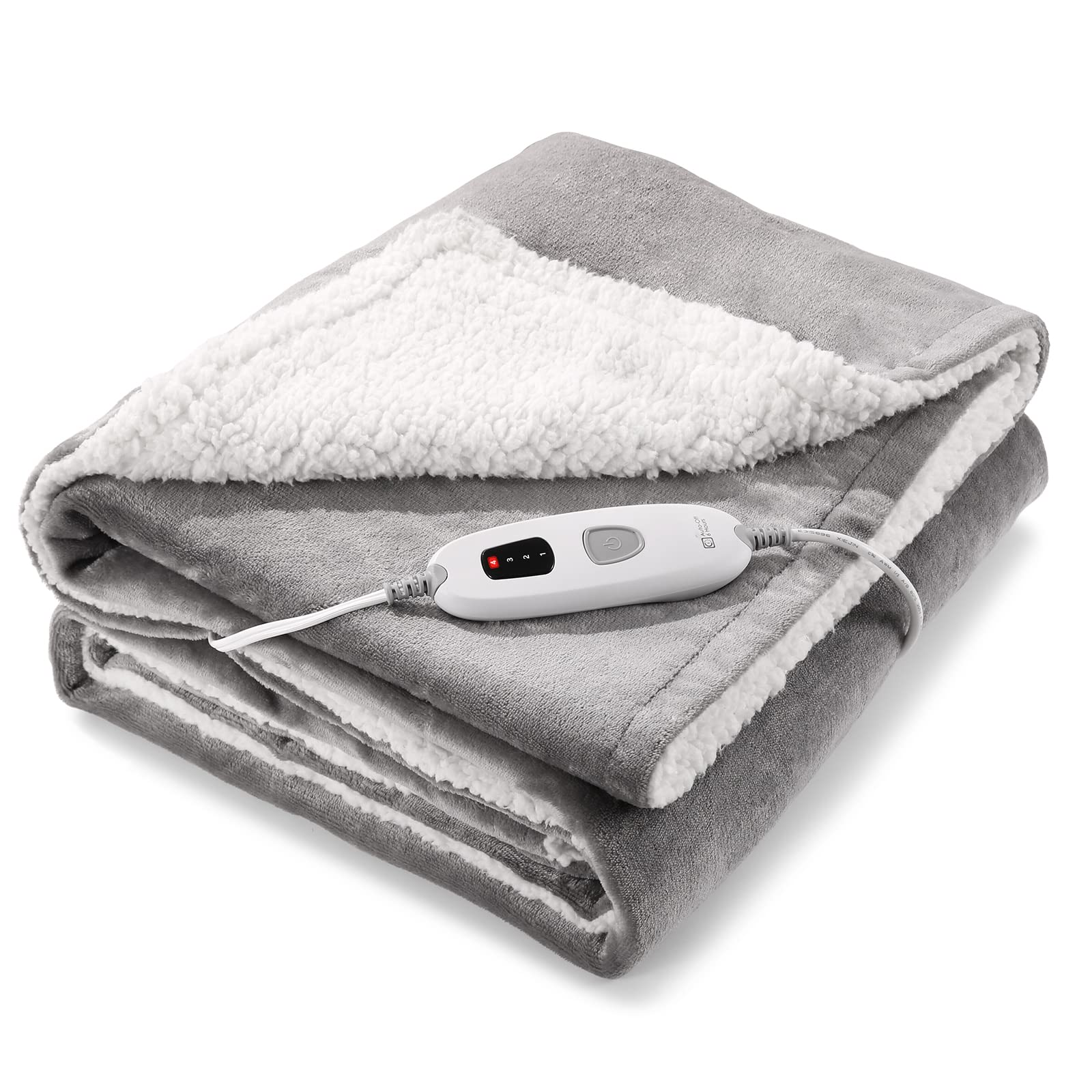Electric Heated Blanket with 6 Hour Auto Off and 4 Heating Levels, Soft  Flannel Blanket 50 x 60 Quick Heating and Full Body Warming Machine  Washable Home Office Use Grey : Amazon.ca: