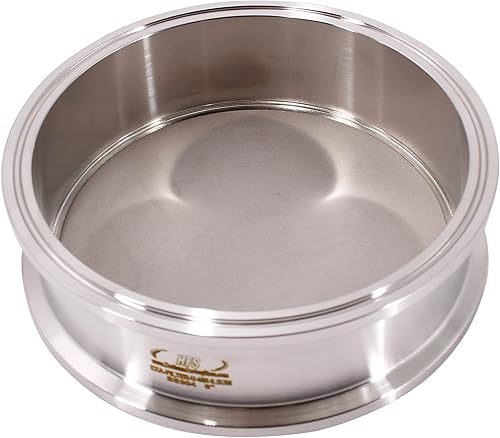 HFS (R) Placa de filtro de triple abrazadera de 3 pulgadas con filtro de pantalla de 0,5 micrones de acero inoxidable 304 (3 pulgadas, 0,5 micras)