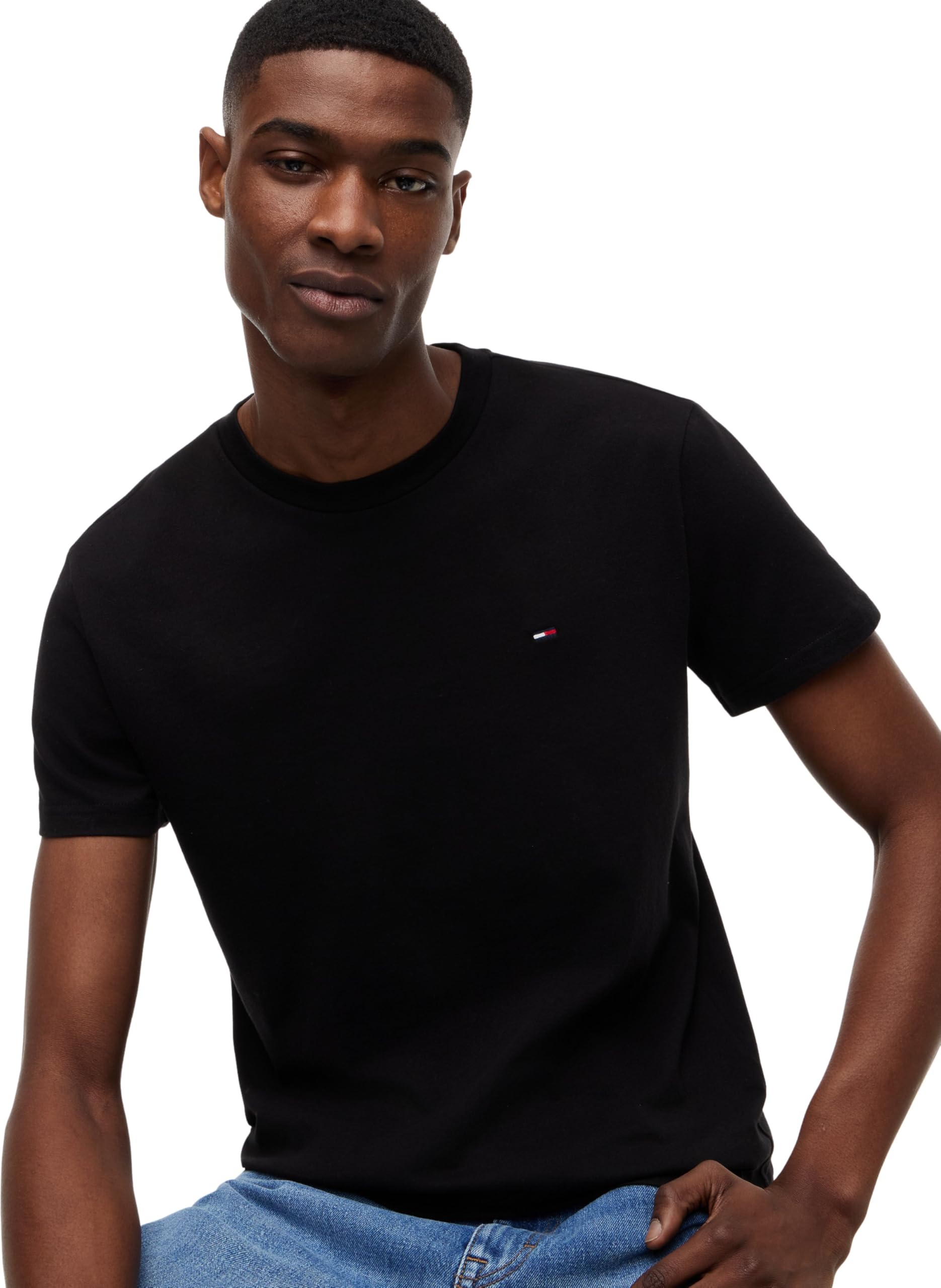 TOMMY JEANS Męska koszulka TJM XSLIM 2PACK Jersey EXT DM0DM20687, Multi, XL, Multi (czarny/czarny), XL