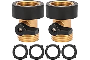 2-Pack Heavy-Duty 3/4in Brass Garden Hose Shut-Off Valves