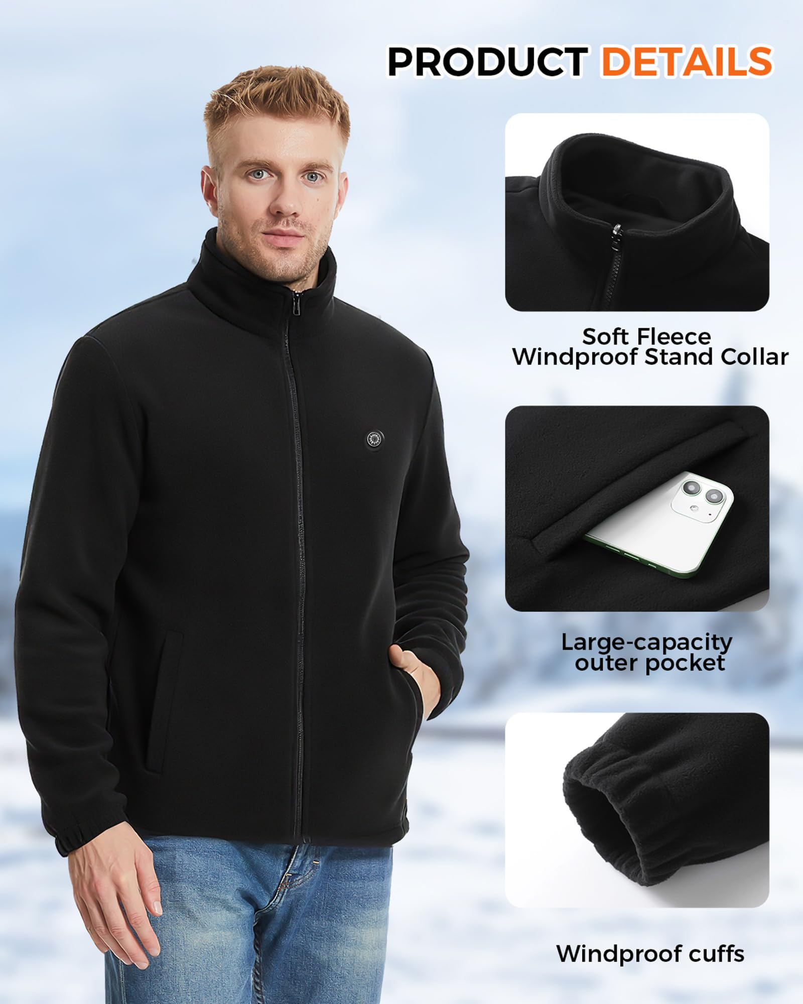 Chaleco Calefactable Hombre Mujer,Chaqueta Calefactable con Bateria 10000mAh,3 Temperaturas 9 Zonas de Calefacción,Electrico Chaleco Chaqueta Térmico Ropa Calefactables Inteligentes Para el Invierno