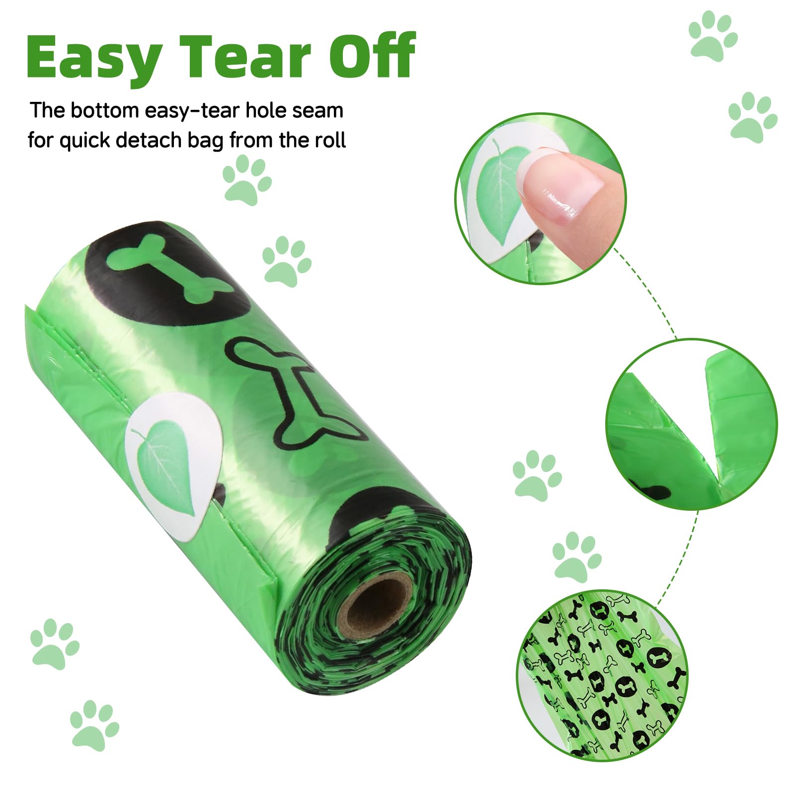 OIRLVCE Dog Waste Bags, 300 Dog Poop Bags, Lavender Scented, Super Strong Thick, 15 Bags per Roll, 20 Rolls, 9 x 13inches - Image 4