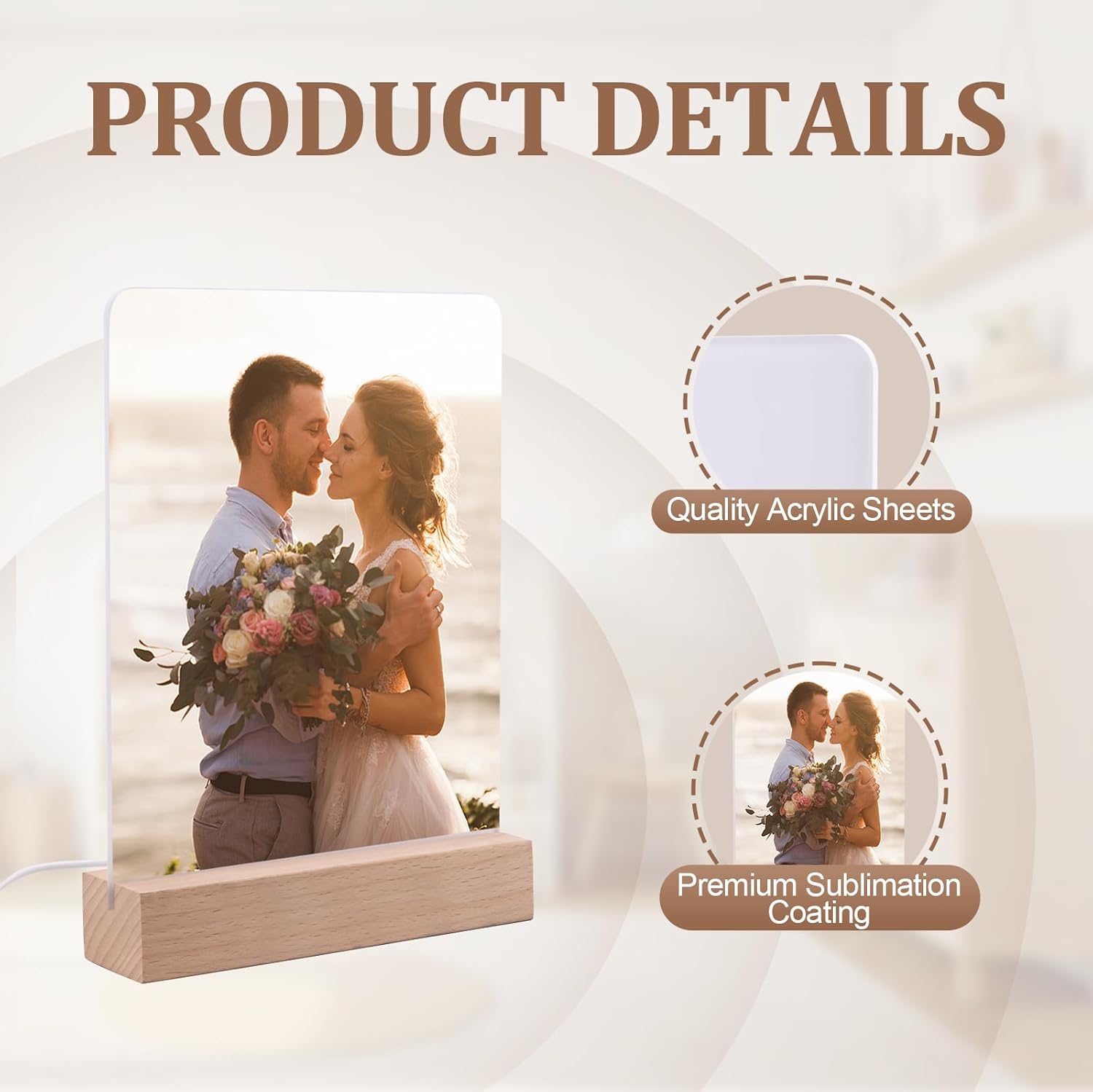 Ahniiqo 6 Packs of 6" x 8" Acrylic Sublimation Blanks Photos, Sublimation Acrylic Printing Heat Press