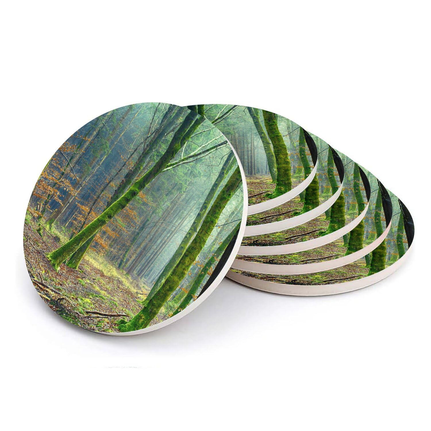 Sous-verre céramique forêt, un lot de 6 dessous de verre idéal comme cadeau de crémaillère