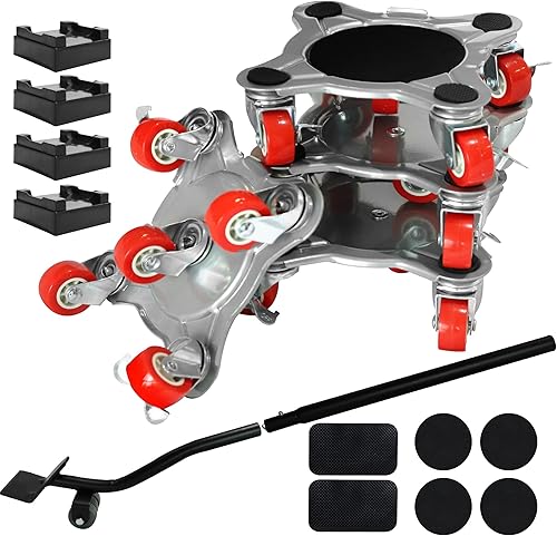 Ampliación grandeMueva de muebles y rodillos para muebles con 5 ruedas, panel de acero al carbono, elevador de muebles de hasta 2200 libras, para