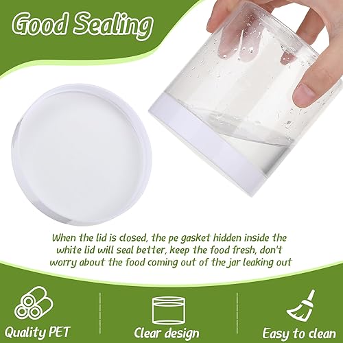 Miniatura 3 de Paquete de 50 tarros de plástico de 16 onzas con tapas, tarros de plástico transparente herméticos, recipientes vacíos redondos recargables para