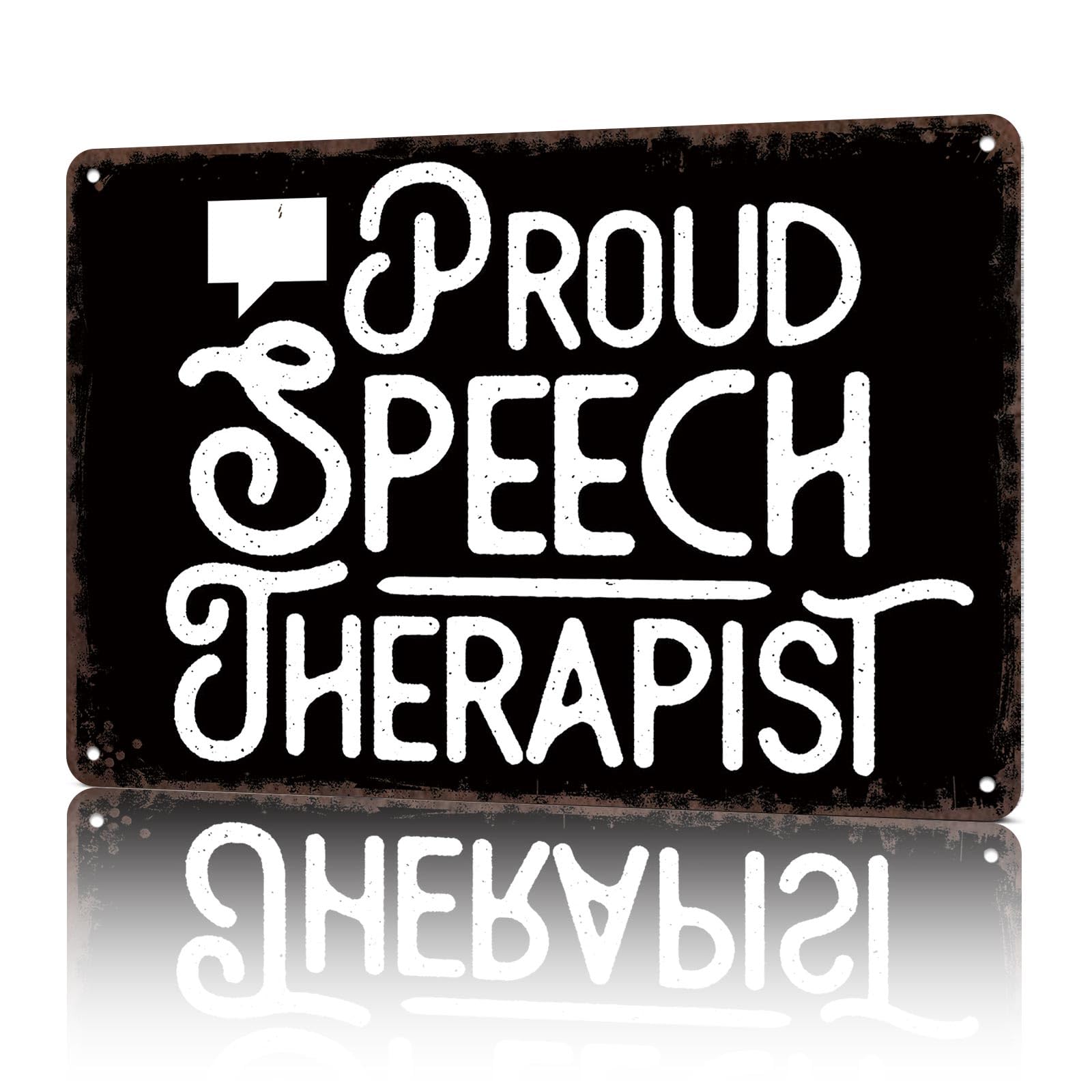 KWQDOZF Vintage Metal Signs Proud Speech Therapist Funny Tin Sign Poster Wall Art For Home Room Bedroom Office Decor 8x12inch