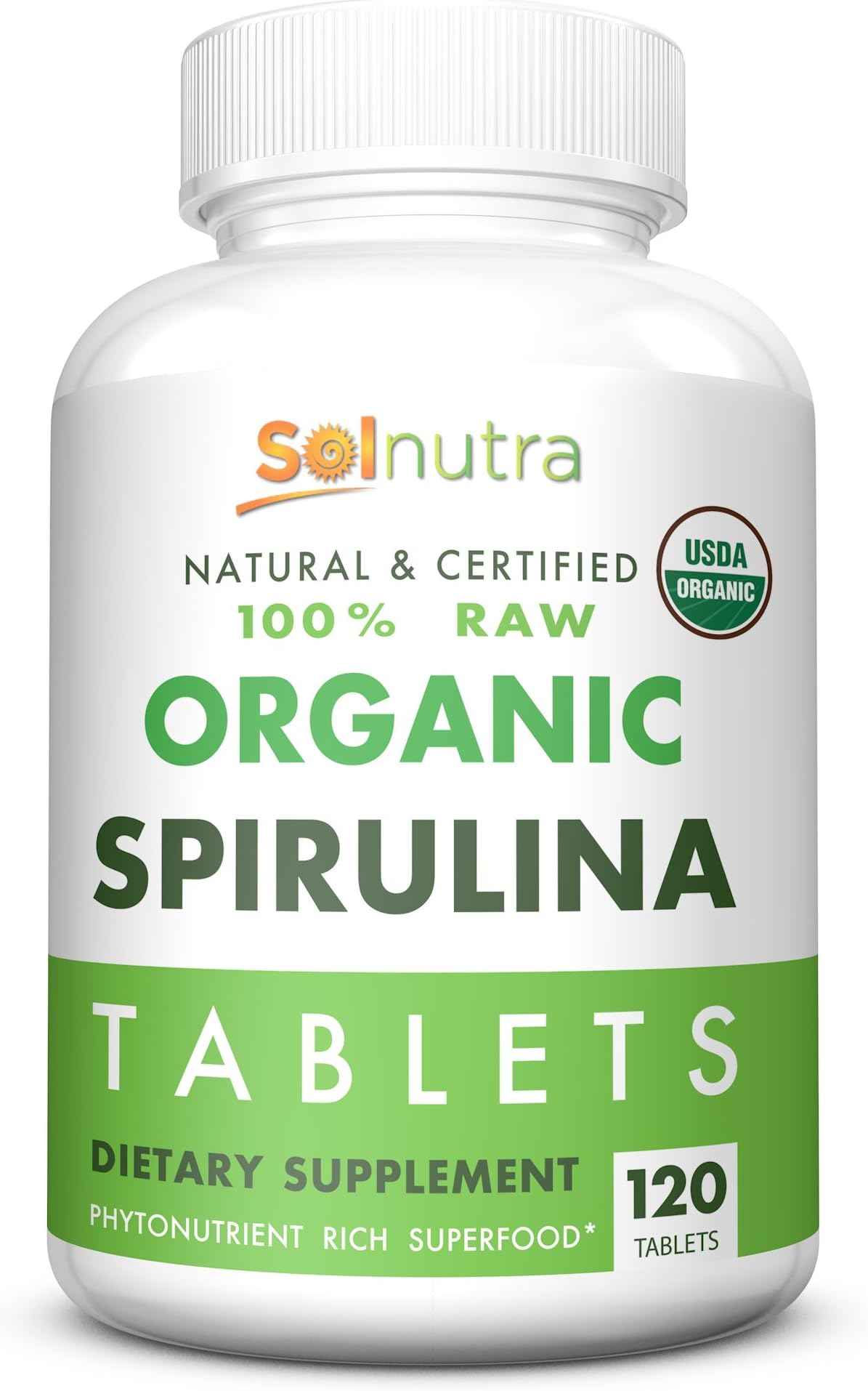 Raw Organic Spirulina Tablets | Natural & Certified 100% Organic (USDA, EU) USP Verified | Vitamin-Packed, Phytonutrient Rich Superfood | Non-GMO, Gluten Free | Vegan, Kosher, Halal