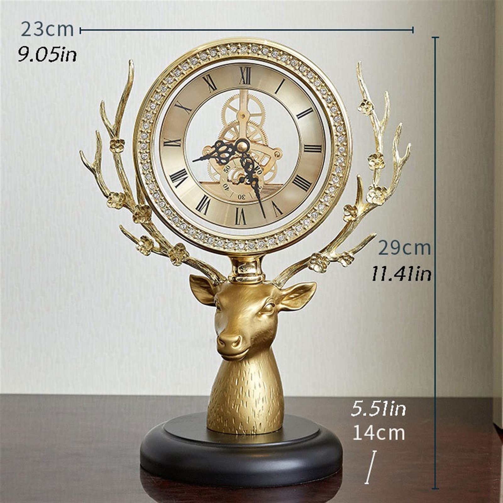 Décorative Horloge européenne en métal, lumière de Table de Salon, Horloge silencieuse de Luxe, décoration de la Maison pour Bureau Chambre Table