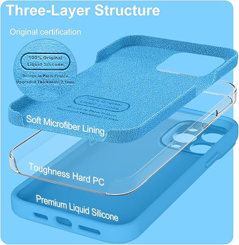Miniatura 3 de Ktele Compatible con iPhone 14 Pro, funda de silicona líquida de grado AB, cuatro esquinas 50 + bolsas de aire pequeñas a prueba de golpes forro de