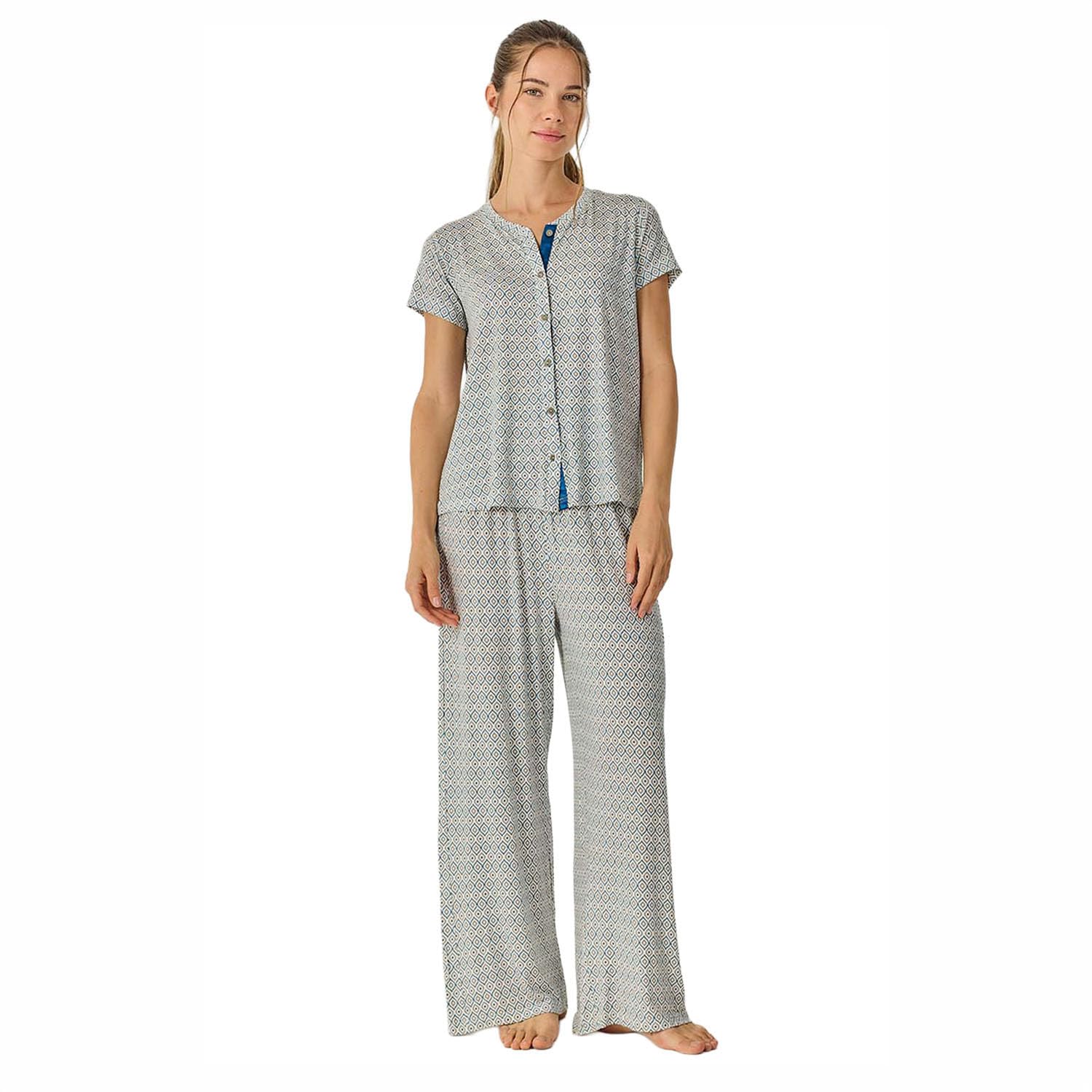 J&J Brothers Pijama Mujer Verano con Pantalón Largo Fluido JJB28