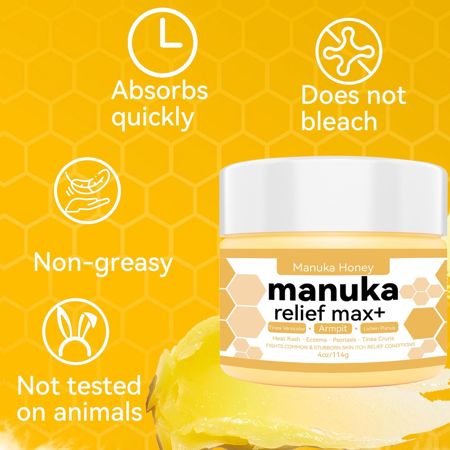 Professional Honey Skin Therapy Cream for Dryness - Manuka Honey Formula for Body & Foot Moisturizing, Rough Skin Relief & Daily Care