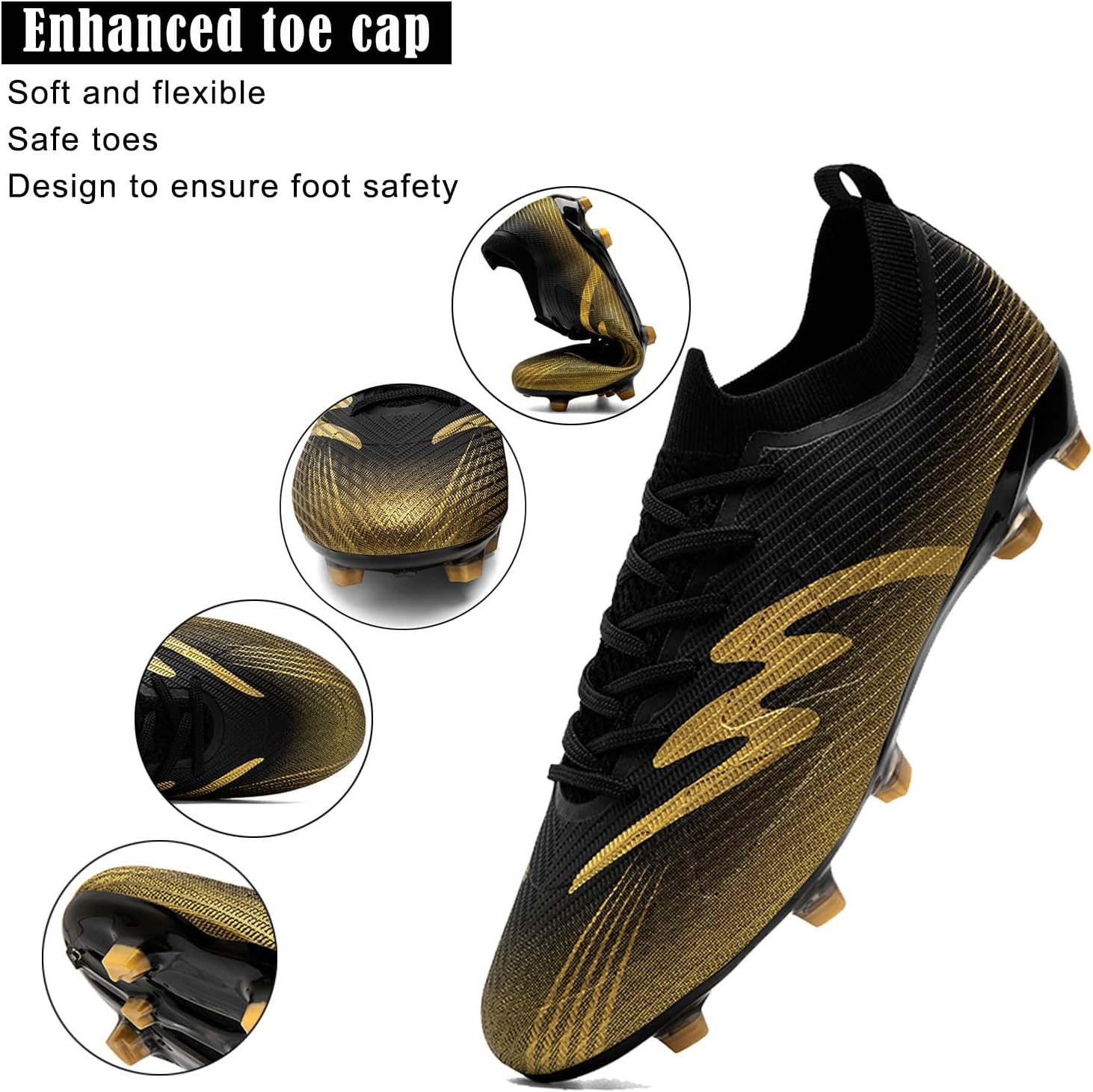 Men's Soccer Shoes High-Top Long Spikes Outdoor Indoor Turf Professional Sneaker Youth Training Futsal Football Boots Unisex