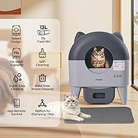 Vista 2 de Self Cleaning Litter Box: Extra Large Automatic Cat Litter Box Self Cleaning for Multiple Cats - APP Control with Smart Sensors - Safety Protection